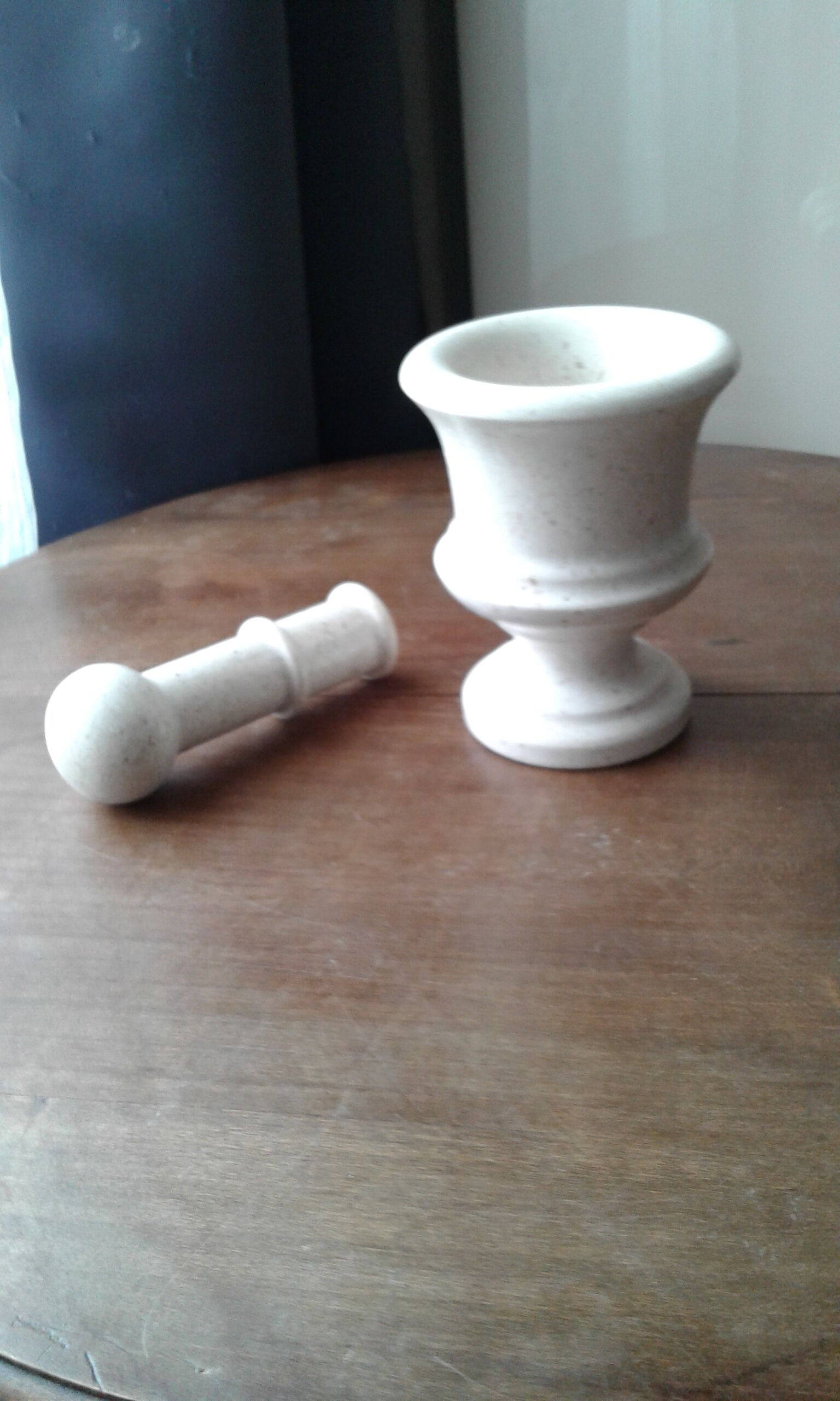 Marble mortar and pestle