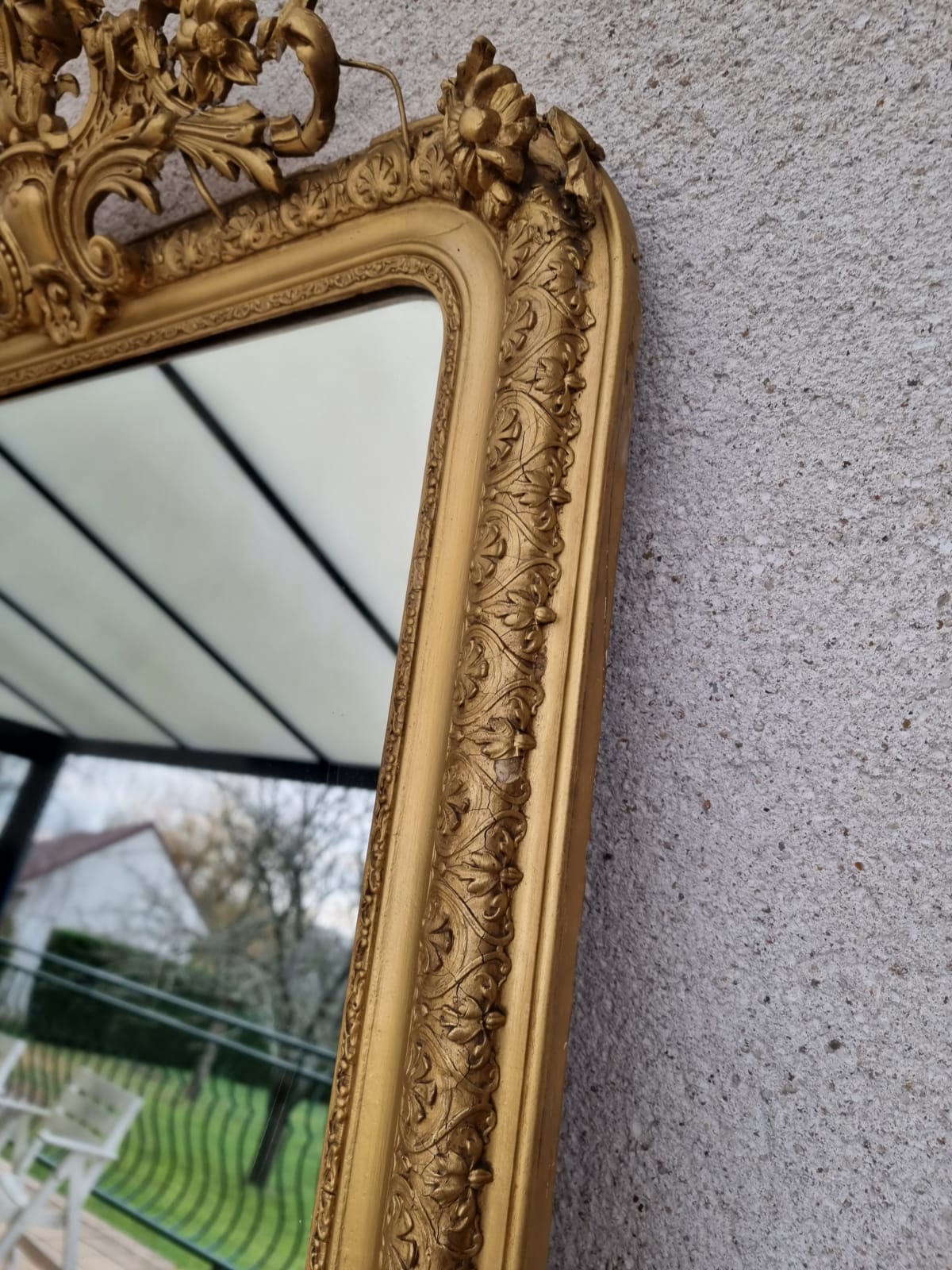Louis Philippe mirror with pediment