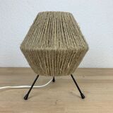 Tripod lamp rope and metal 50's