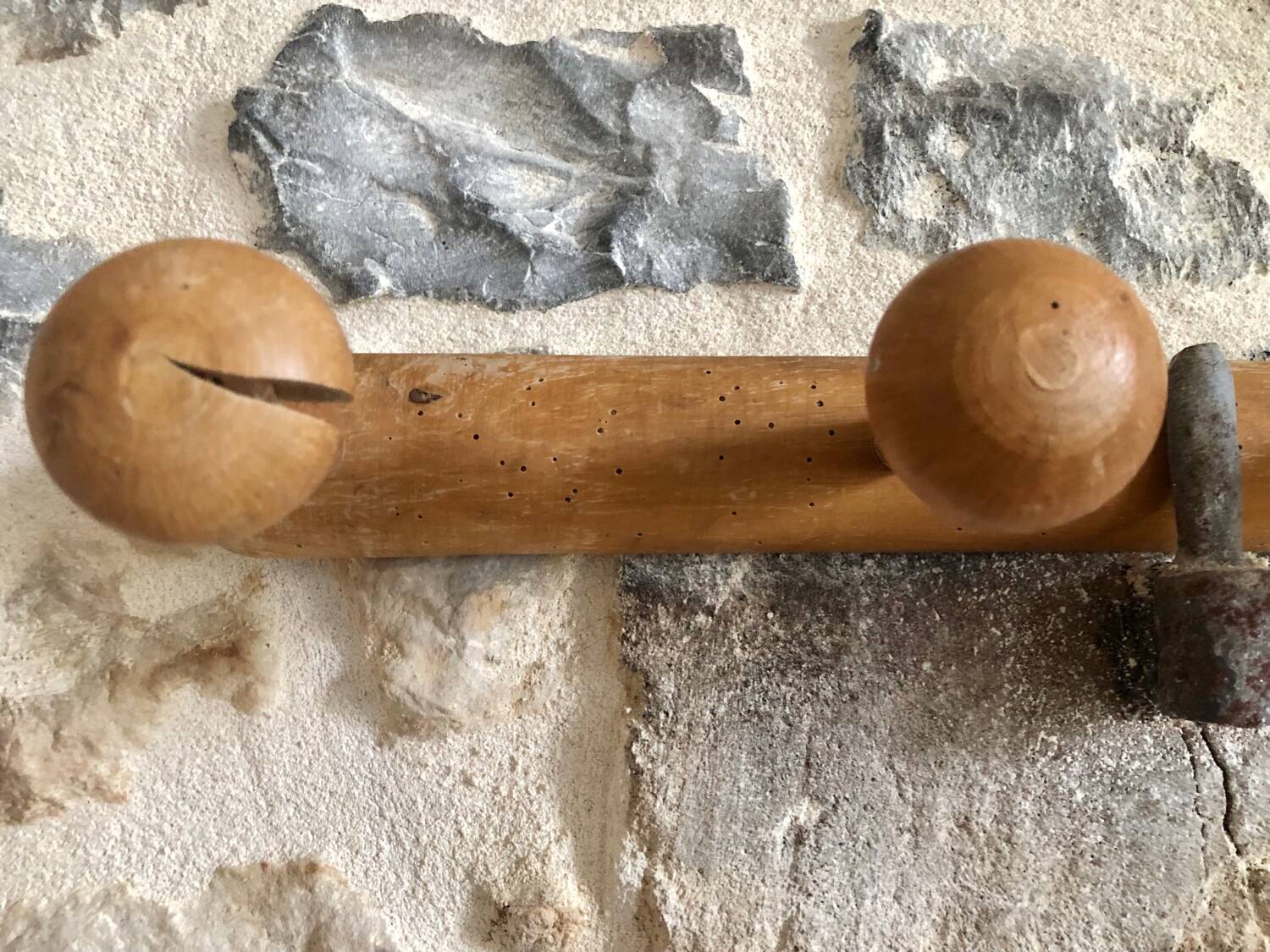 Antique wooden coat hook