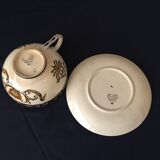 Tasse a the cup with its earthenware sub-cup of gien renaissance model
