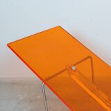 'Wave' chaise longue in orange plexiglass by Jean-Marie Massaud