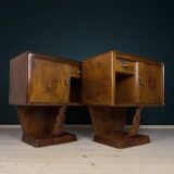 Vintage wooden bedside tables, Italy, 1950s, set of 2.