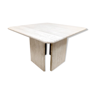 Vintage italian marble travertin coffee side table