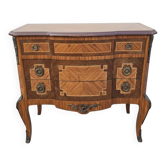 Commode transition in marquetry, Louis XV style, early 20th century.