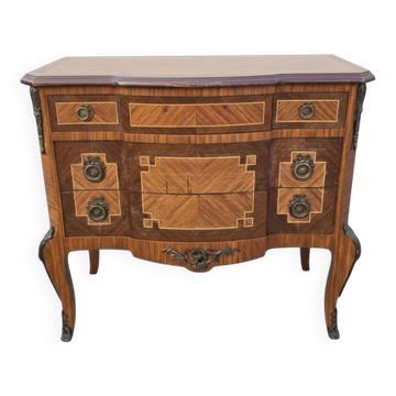 Commode transition in marquetry, Louis XV style, early 20th century.