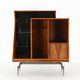 Rare A-geometrically Italian Mid-century cabinet in rosewood, 1960s