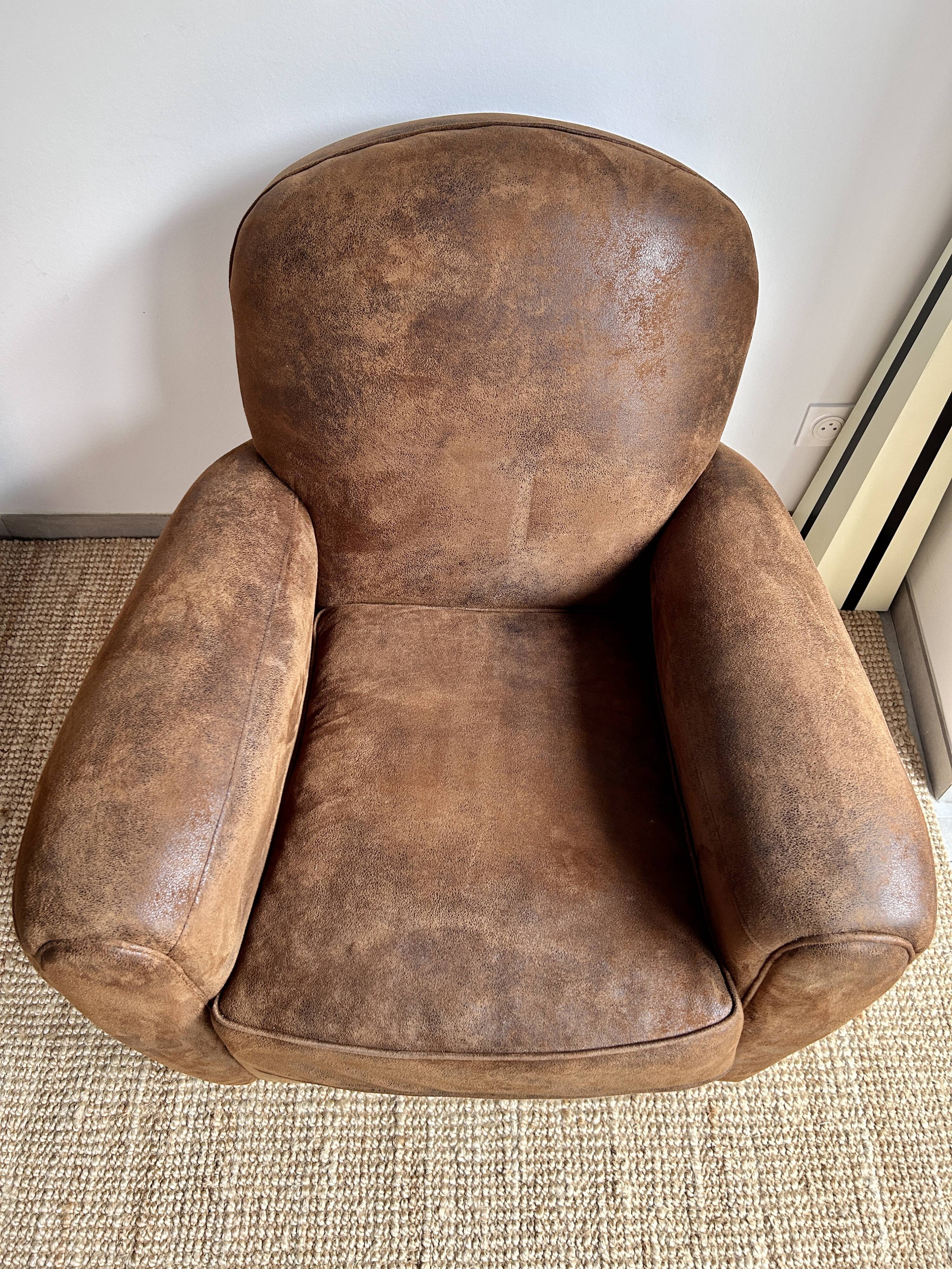 Suede club chair