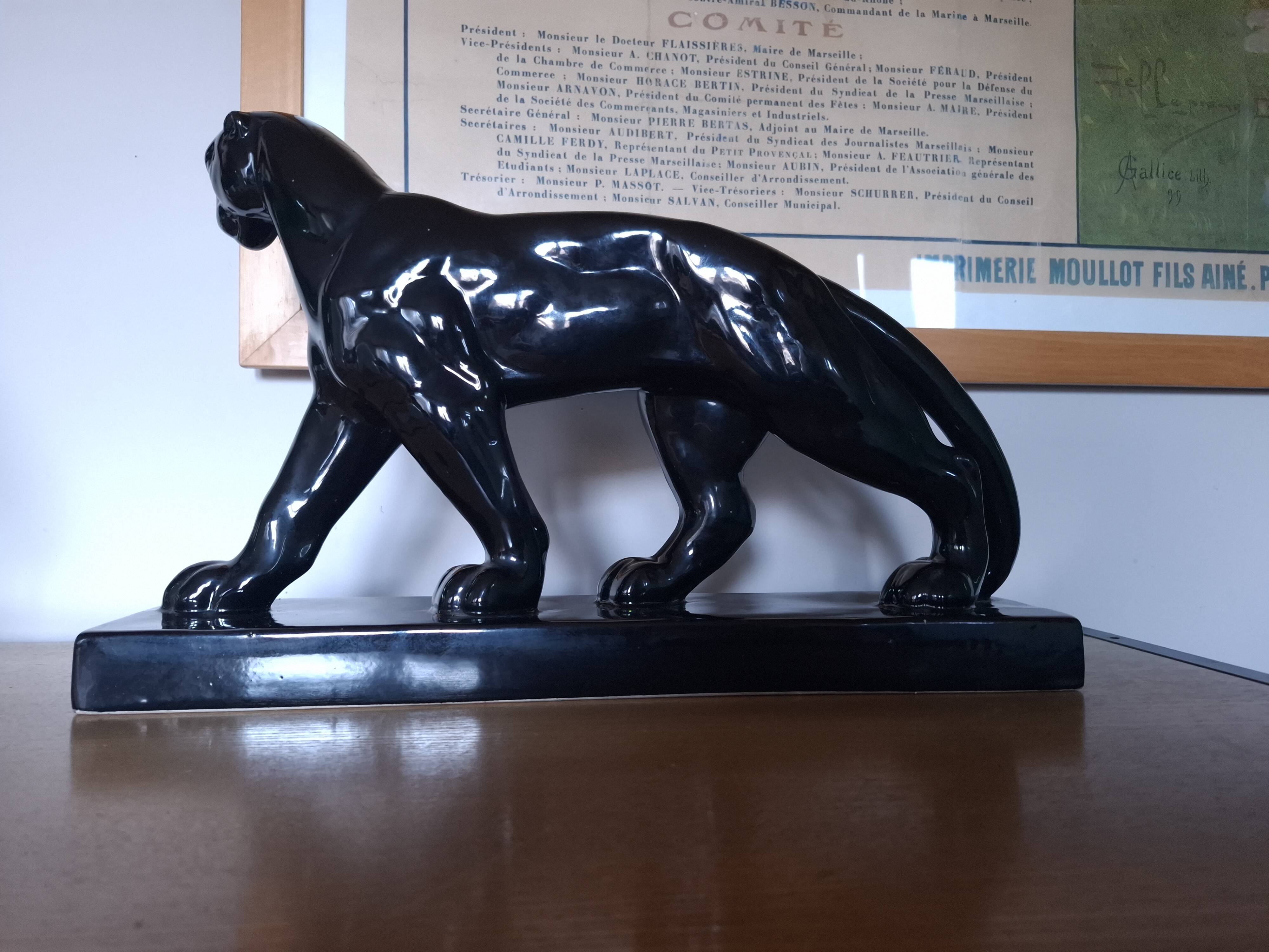 Art deco st clement ceramic panther