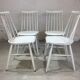 Lot of 4 white wooden chairs