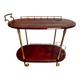 Cherry-red bar cart by Aldo Tura, Italy, 1960s, Hollywood Regency