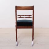 Ensemble de salle à manger Biedermeier, table ronde et quatre chaises, 19e siècle