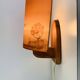 Wooden wall lamp and silk lampshade, vintage, 1960s.