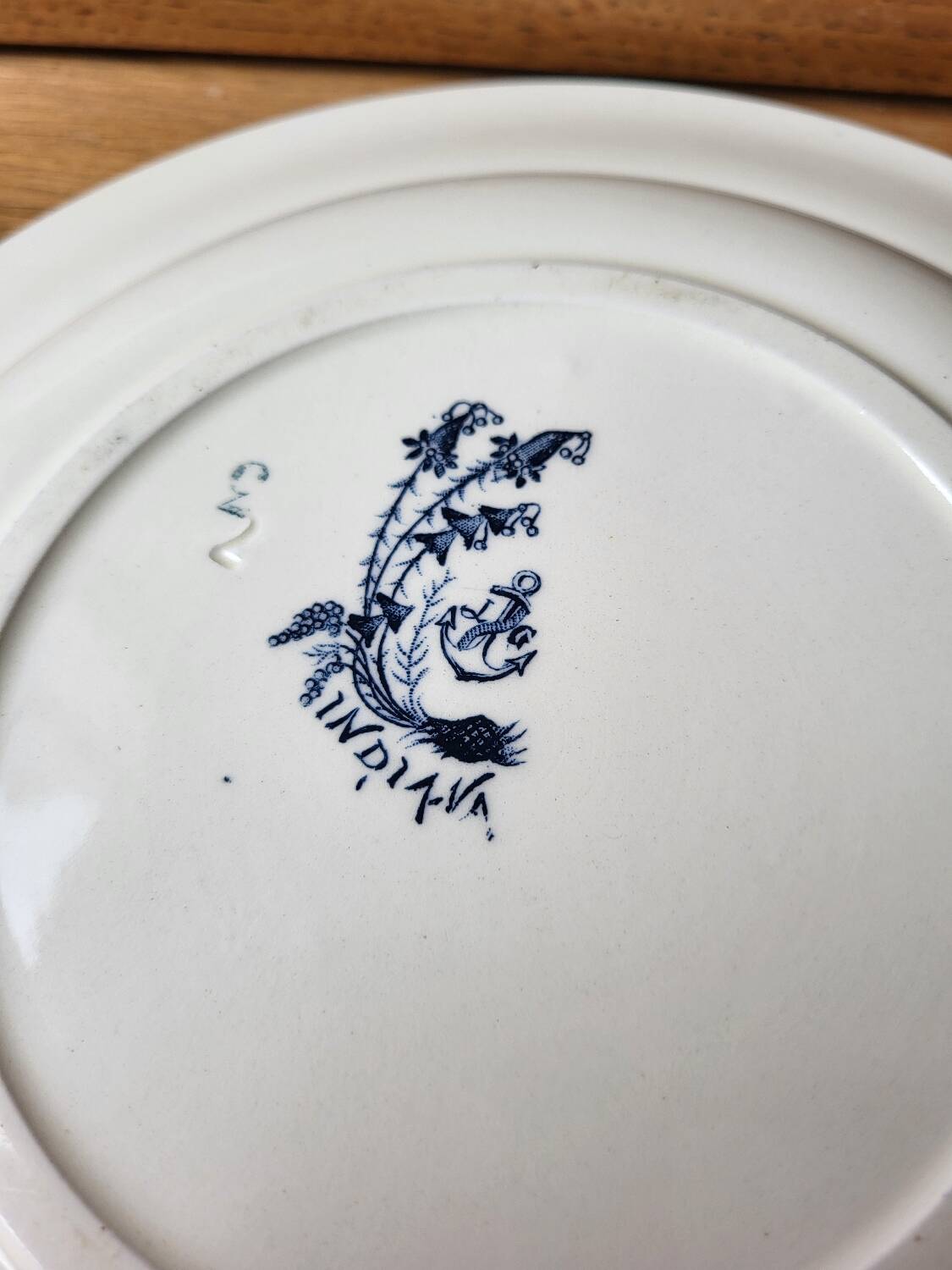 Hollow dish, clairefontaine earthenware, indiana decor, 19th century