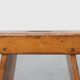 Rustic Pine Stool with Cut-Out Trestle Legs, Sweden, circa 1920