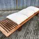 Vintage Yew Wood Bench with 3 Cushions
