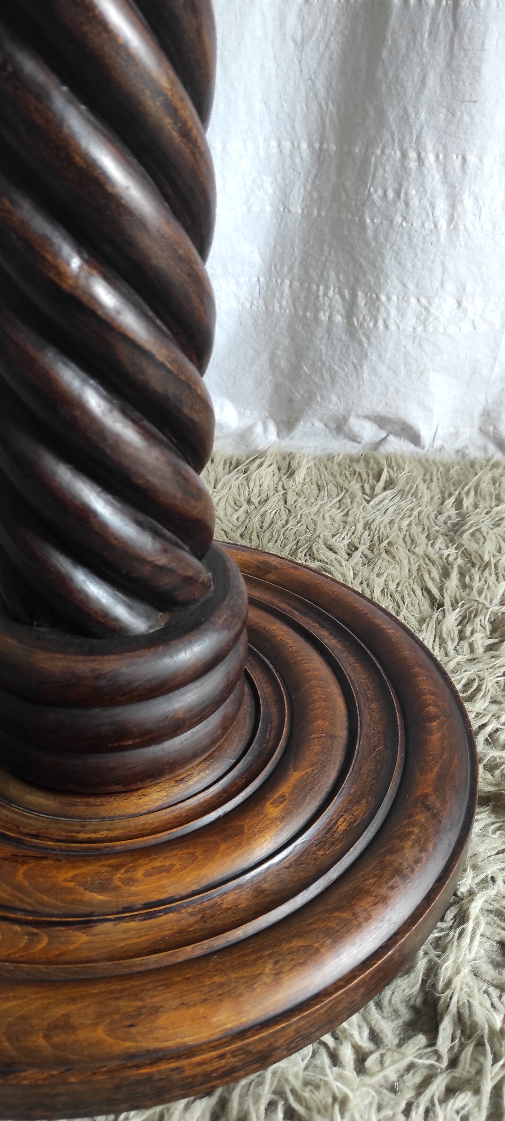 Turned wooden floor lamp – 40s/50s