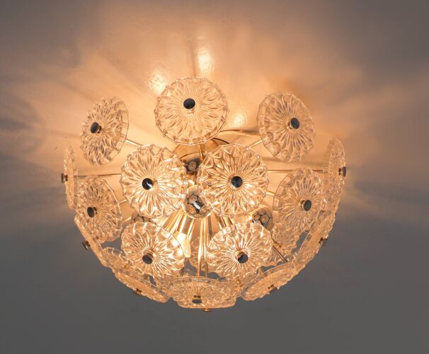 Vintage glass sputnik chandelier