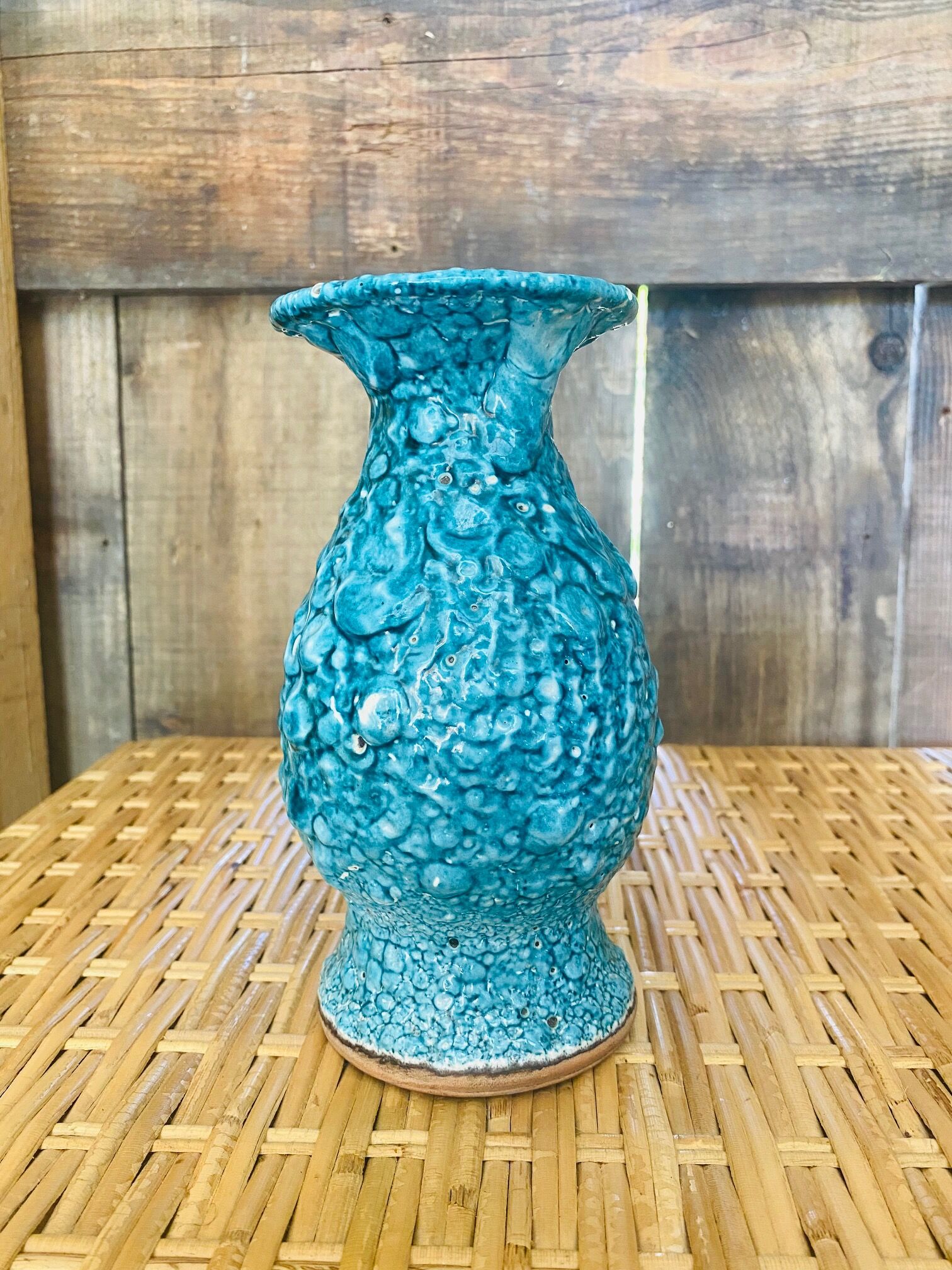 Vase bleu fat lava vintage