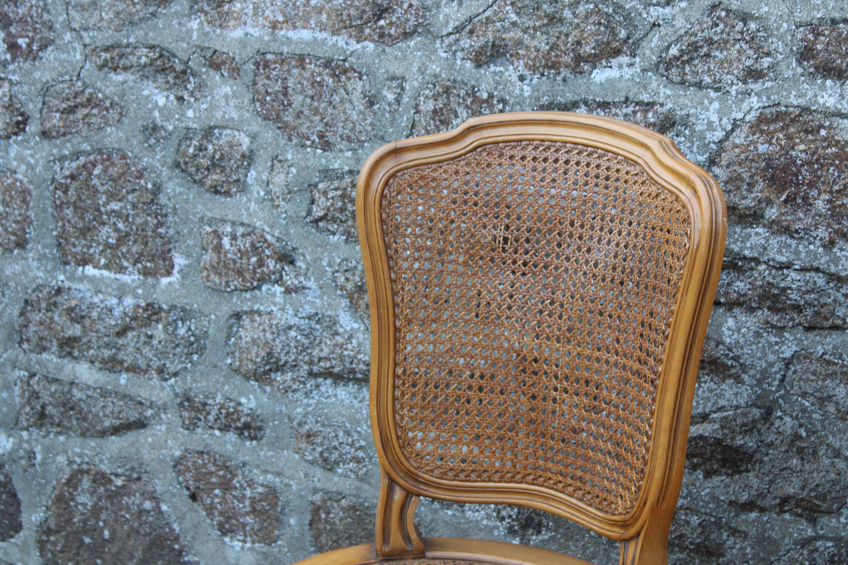 Louis XV style canned chairs molded