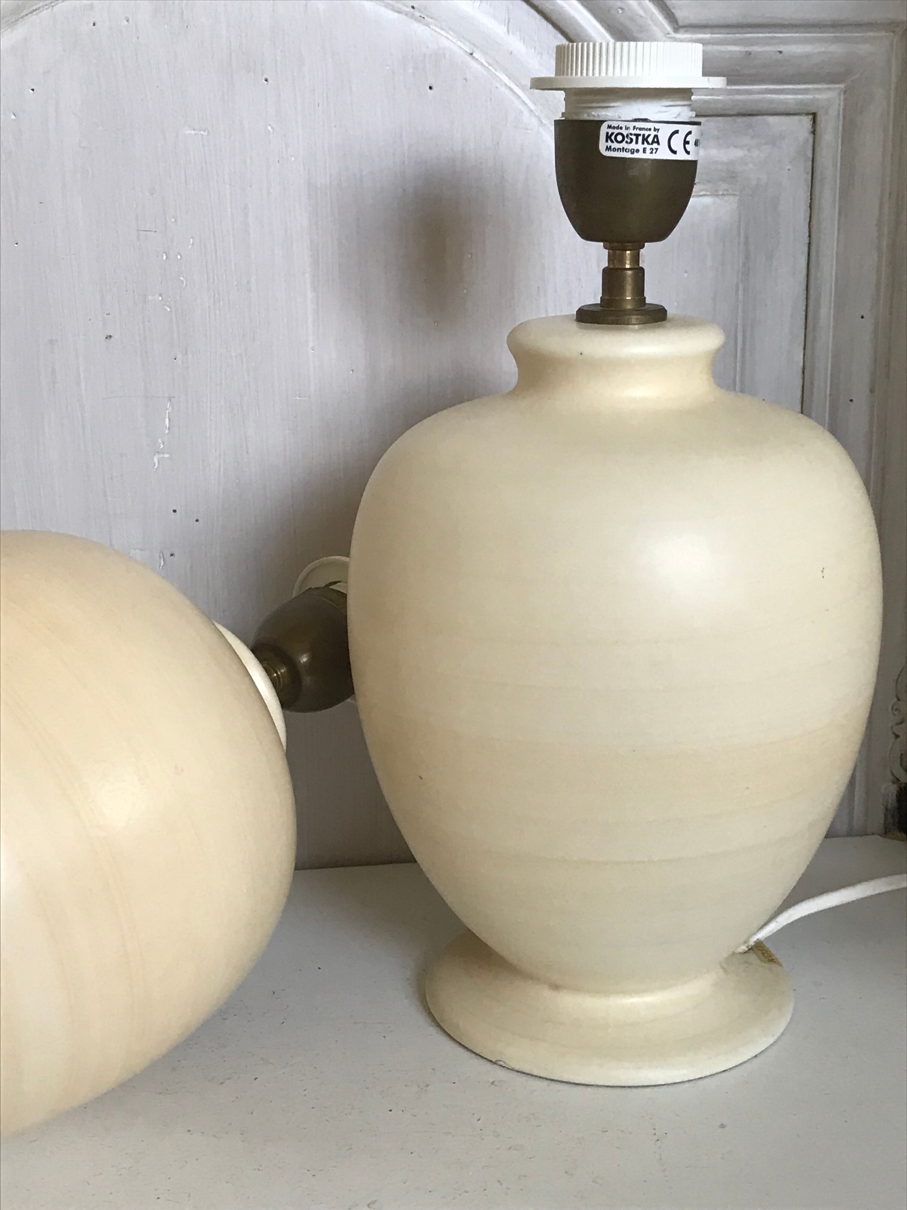 Pair of Kostka ceramic lamps