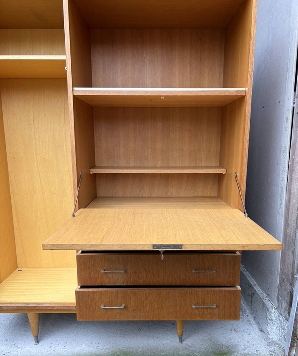 Secretary, bookcase, cupboard, wardrobe, 60s, vintage