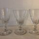 7 glasses on foot old glass bubbled and blown 19th century