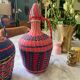Trio de bouteilles en scoubidou vintage