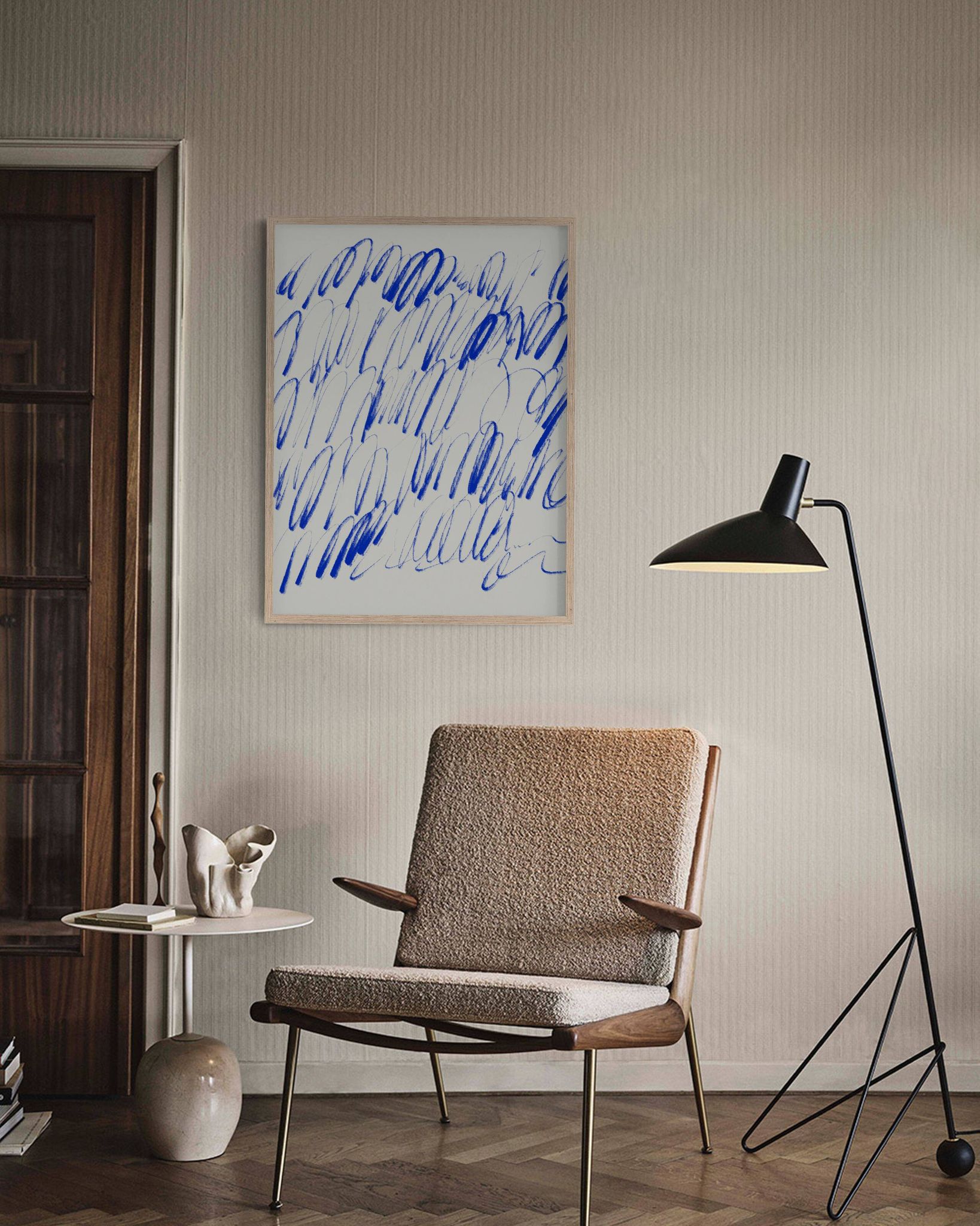 Impression giclée d'une peinture abstraite bleue