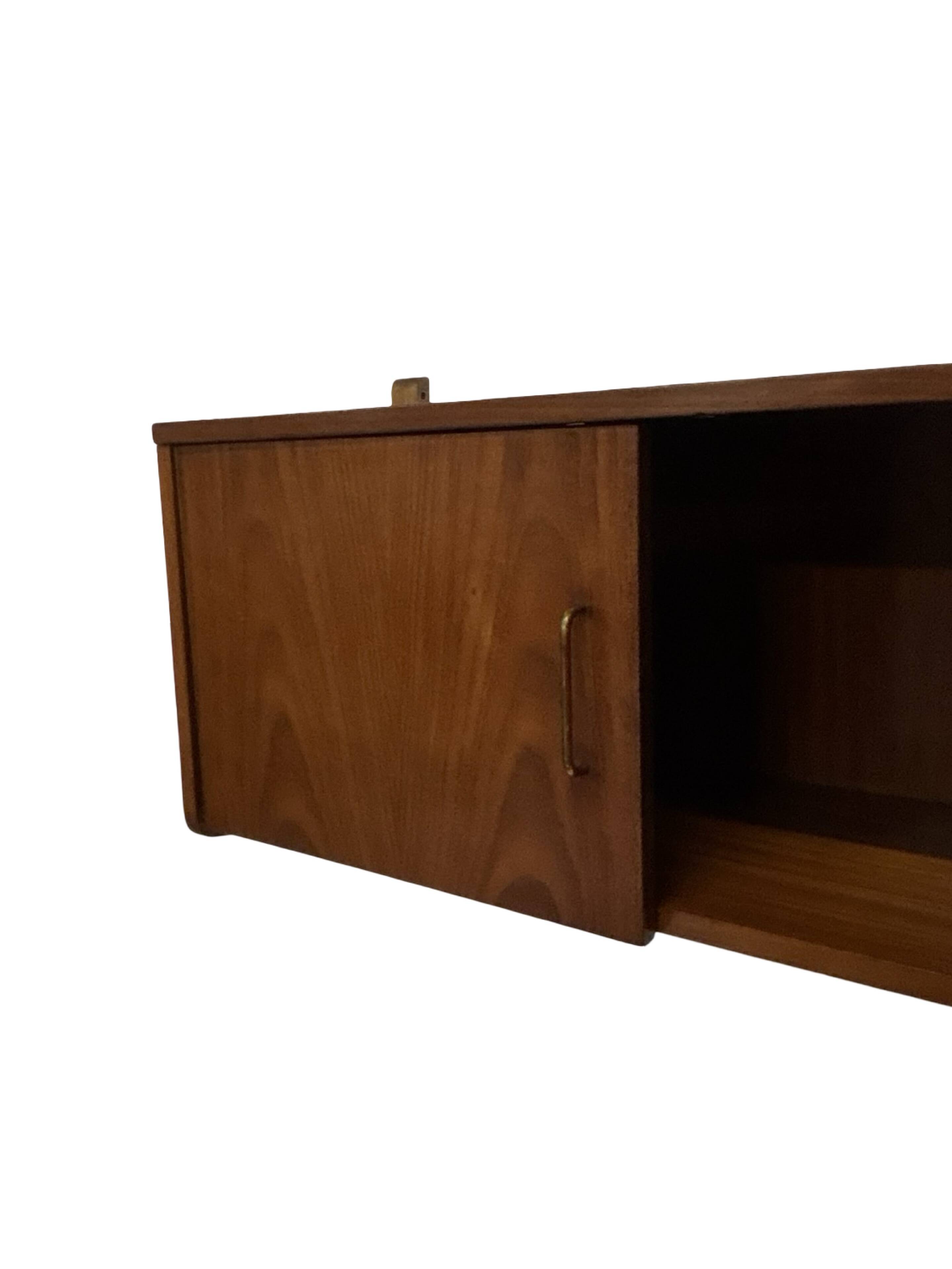 Vintage wall cabinet compact wall system 1960s teak veneer