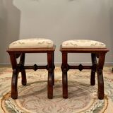 Pair of 19th century curule stools