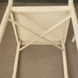 Pair of patinated white metal chairs