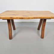 Vintage Brutalist Oak Tree Trunk Side Table, Spain, 1960s