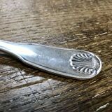 Small silver metal ladle from the Christofle brand, shell model