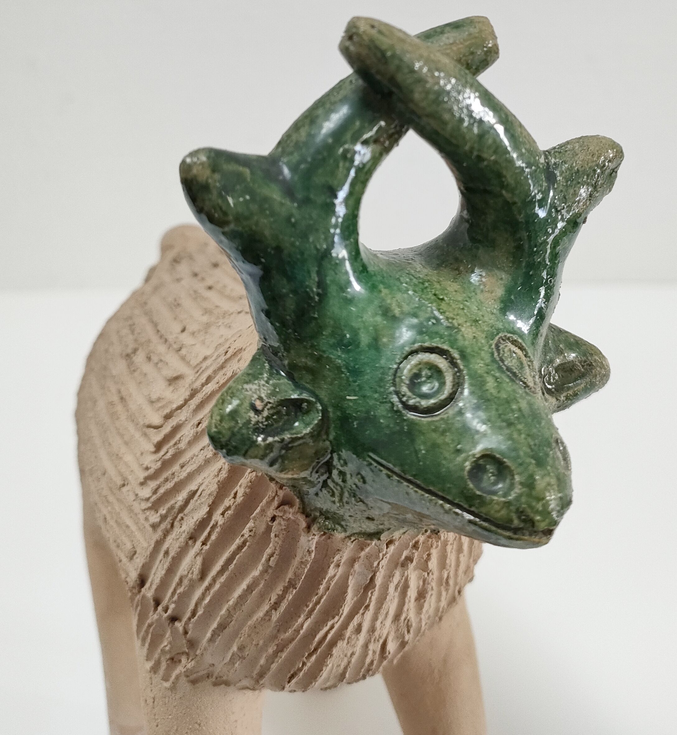Vase picnic zoomorphic cow ceramic 70s