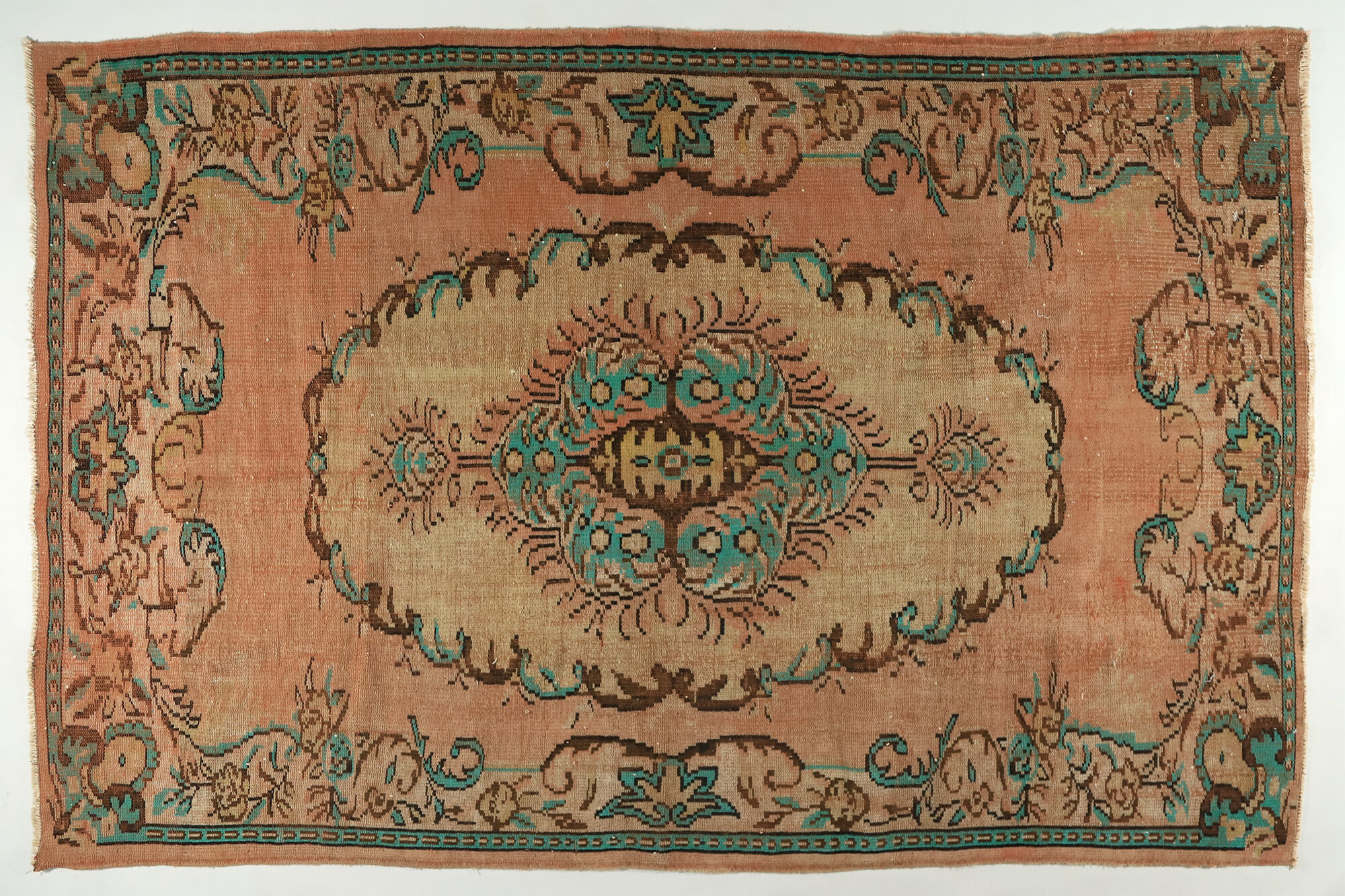 Anatolian handmade vintage rug 280 cm x 181 cm