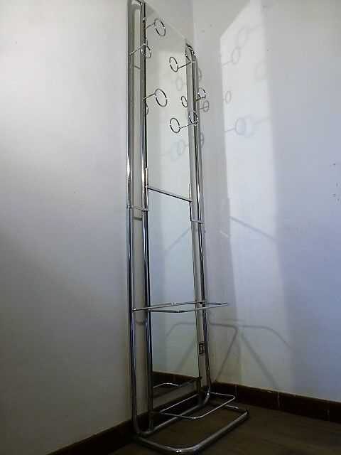 Chrome metal wall coatrack 1960