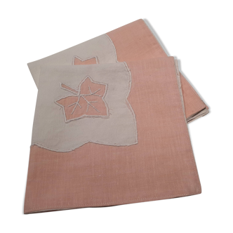Set of two embroidered tea napkins.