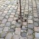 Vintage gold metal floor lamp, 70s