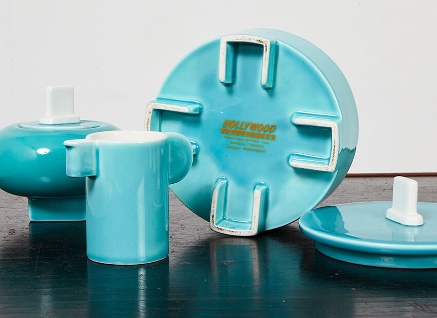 Marco Zanini Ceramic Coffee Set Hollywood Collection for Flavia Montelupe Italy 1980s