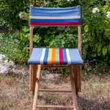 Canvas and wood chair, 50s