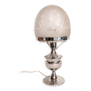 Lampe en table de cristal,