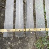 4 folding chairs garden style gilded metal structure and plexiglass slats
