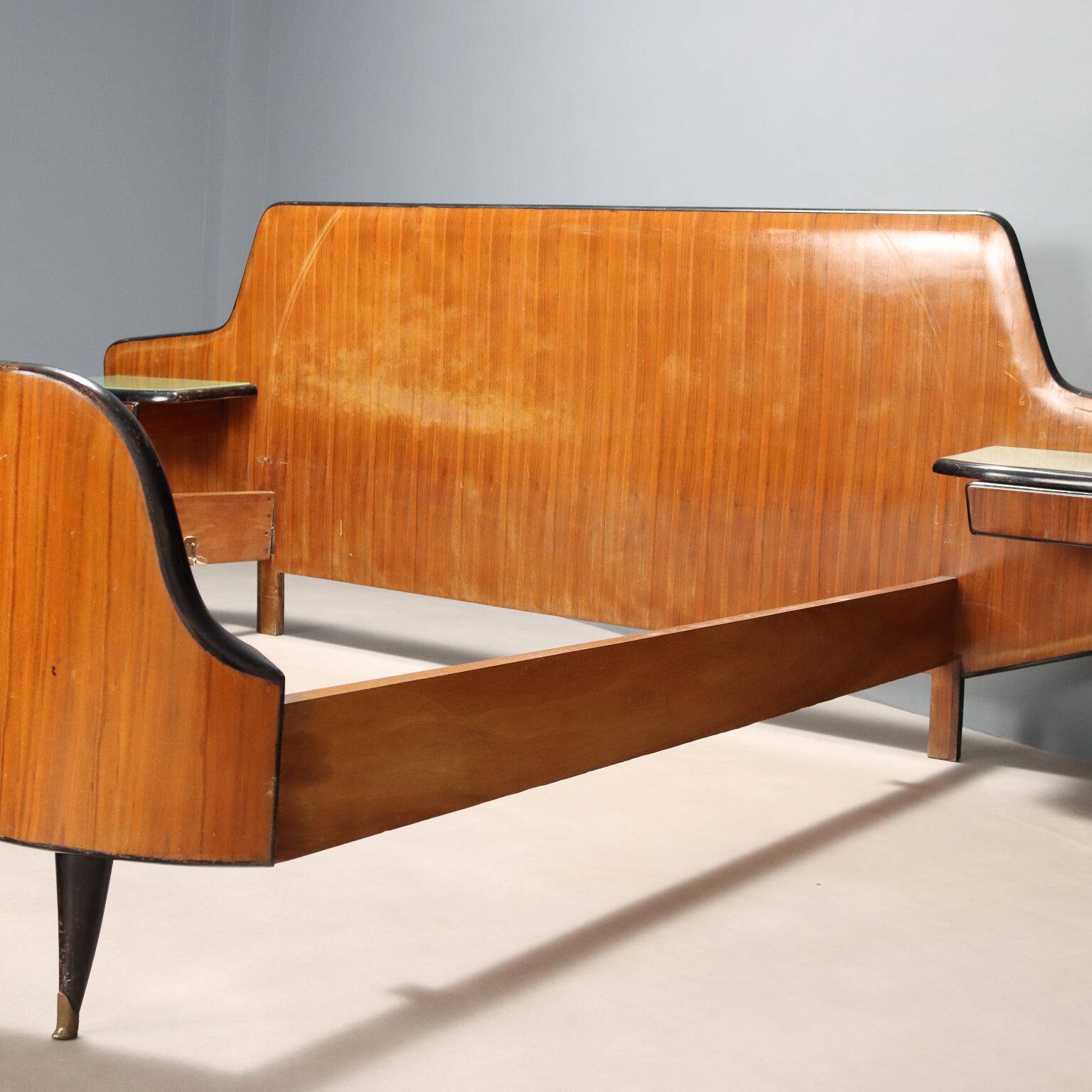 Bed with bedside tables 1950s-60s