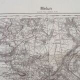 Melun (Seine-et-Marne) Red German Geographical Map : Northern War Zone