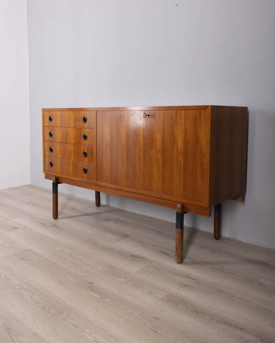 Vintage 1960s teak wood sideboard, italian design