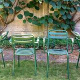 Green Tolix T2 garden chairs, set of 4, France 1950