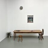 Ash table with spindle legs, solid beech and ash