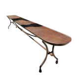 Artisanal wrought iron garden bench