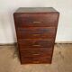 Storage cabinet with 5 drawers in white wood 50s
